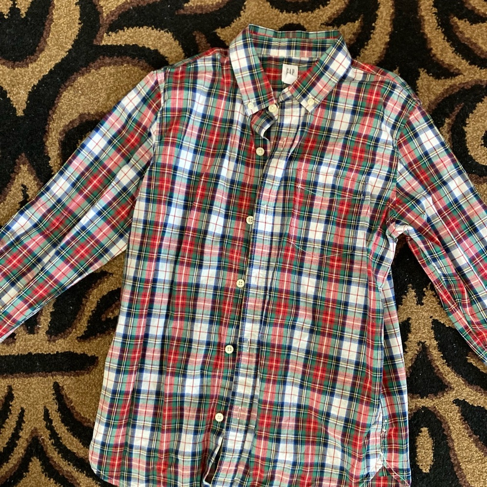 ♥️💚GAP Red and Blue Button Down Shirt Classic Plaid